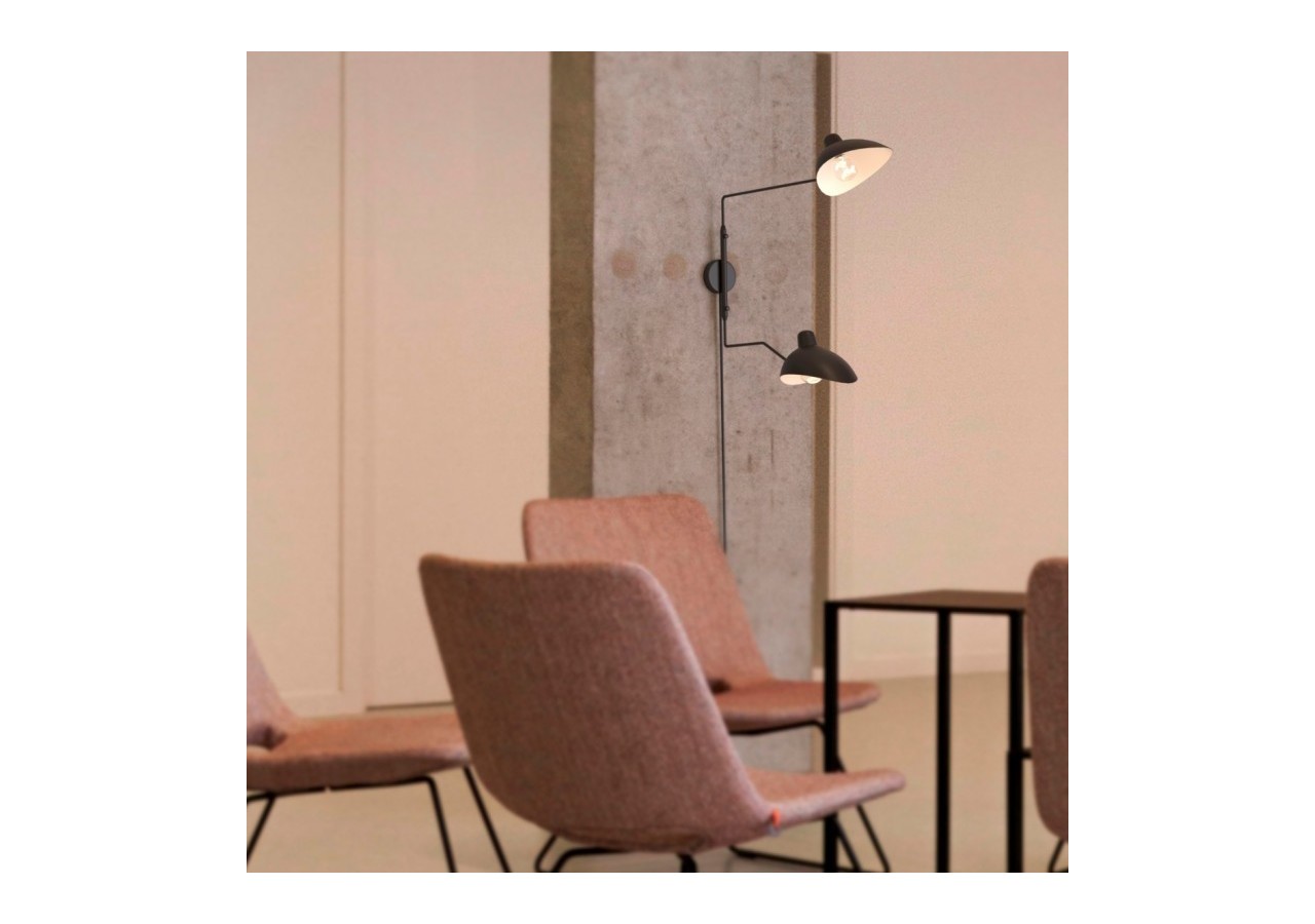 Applique murale design "Louise" avec interrupteur et prise-2xE27 - L3071-2-EU-N - Barcelona LED