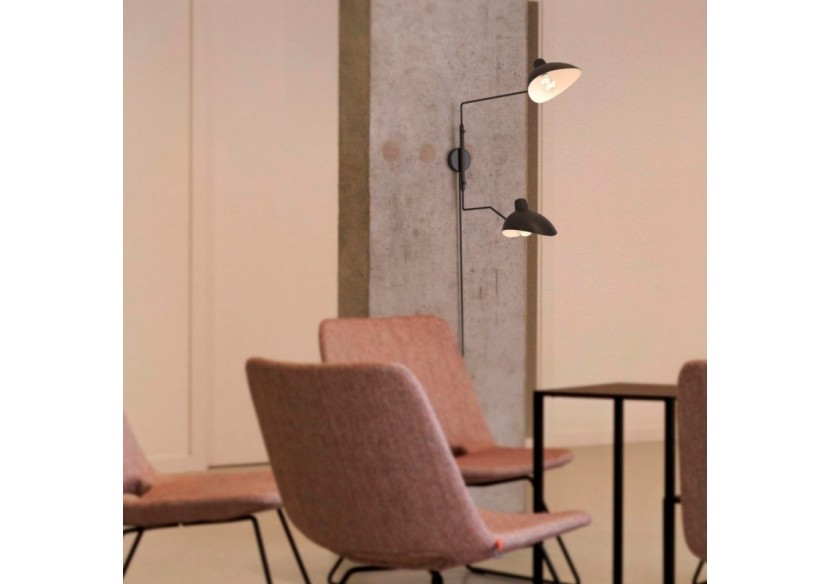 Applique murale design "Louise" avec interrupteur et prise-2xE27 - L3071-2-EU-N - Barcelona LED Applique murale design "Louise" avec interrupteur et prise-2xE27 - L3071-2-EU-N - Barcelona LED