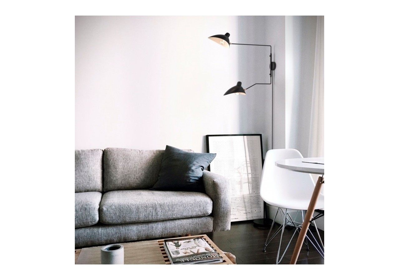 Applique murale design "Louise" avec interrupteur et prise-2xE27 - L3071-2-EU-N - Barcelona LED