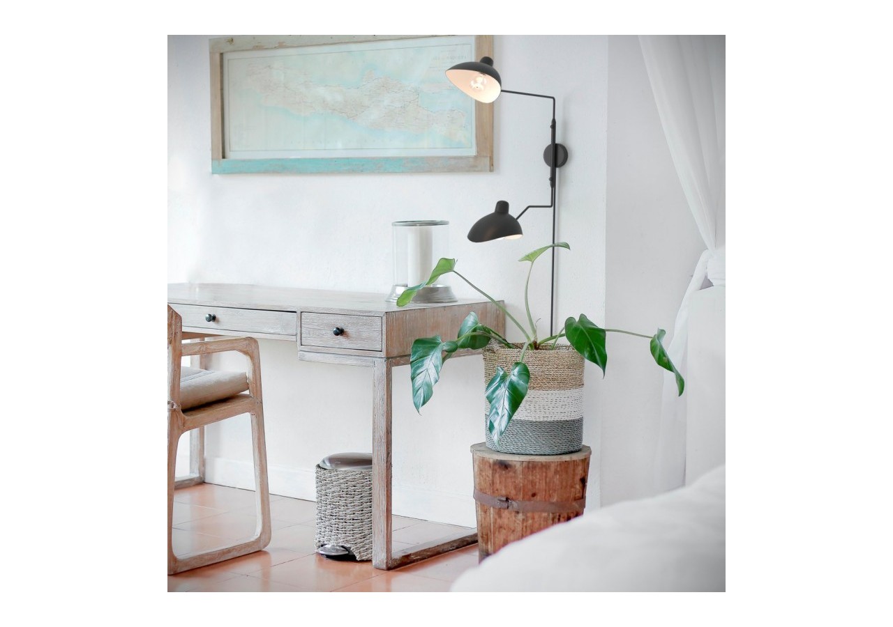 Applique murale design "Louise" avec interrupteur et prise-2xE27 - L3071-2-EU-N - Barcelona LED