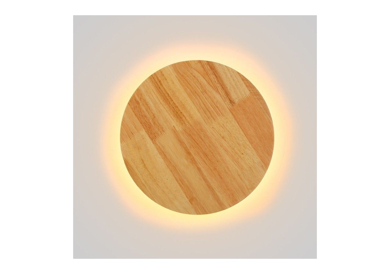 Applique murale en bois circulaire "Lune"-12W-diamètre 20cm - LM113-20-BC - Barcelona LED
