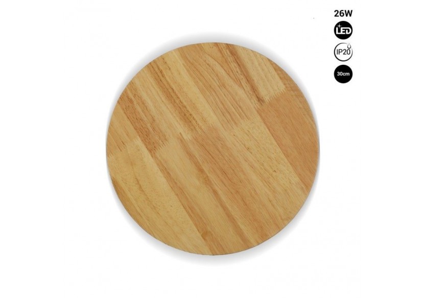 Applique circulaire en bois "Lune"-26W-diamètre 30cm - LM113-30-BC - Barcelona LED