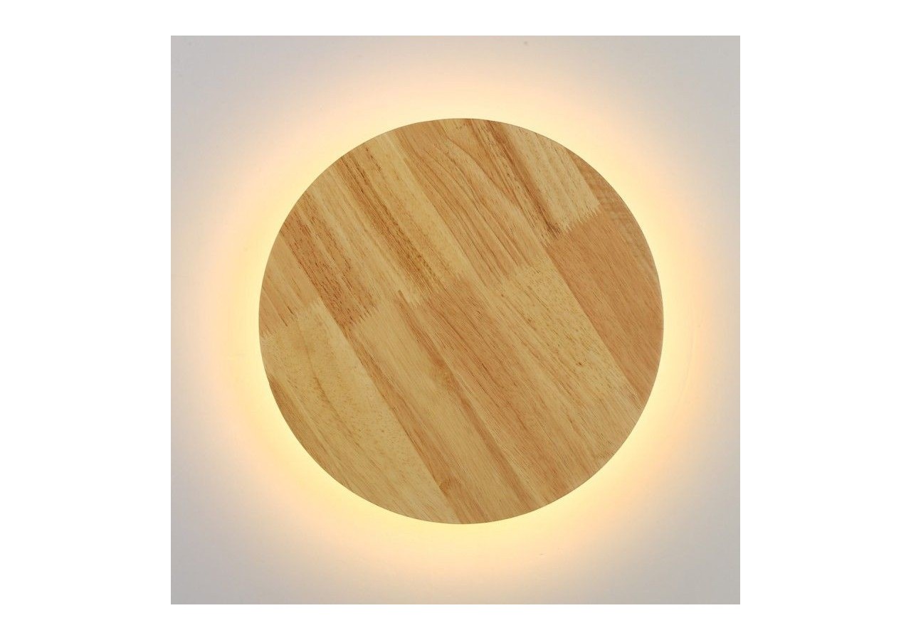 Applique circulaire en bois "Lune"-26W-diamètre 30cm - LM113-30-BC - Barcelona LED