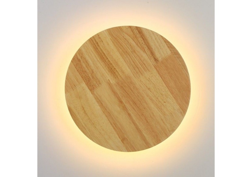 Applique circulaire en bois "Lune"-26W-diamètre 30cm - LM113-30-BC - Barcelona LED