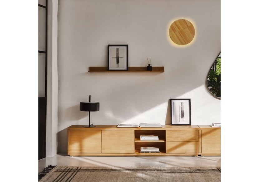 Applique circulaire en bois "Lune"-26W-diamètre 30cm - LM113-30-BC - Barcelona LED
