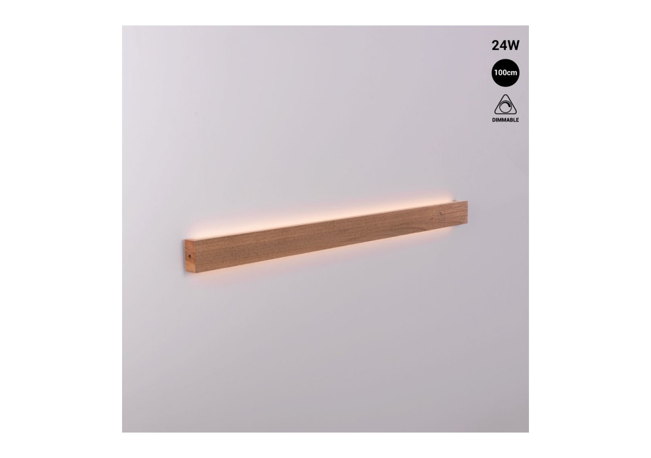 Applique murale linéaire en bois "Wooden"-Dimmable-24W-100cm - LM115-100-BC - Barcelona LED