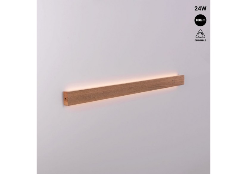 Applique murale linéaire en bois "Wooden"-Dimmable-24W-100cm - LM115-100-BC - Barcelona LED