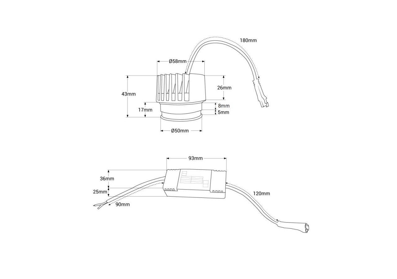 Module LED 7W pour downlight MR16/GU10-45 degrés-IRC 90 - B710-BN - Barcelona LED