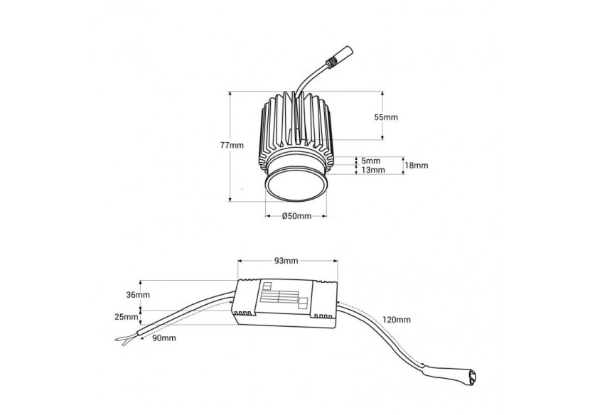 Module LED 15W pour downlight MR16/GU10-45 degrés-IRC 90 - B711-270 - Barcelona LED