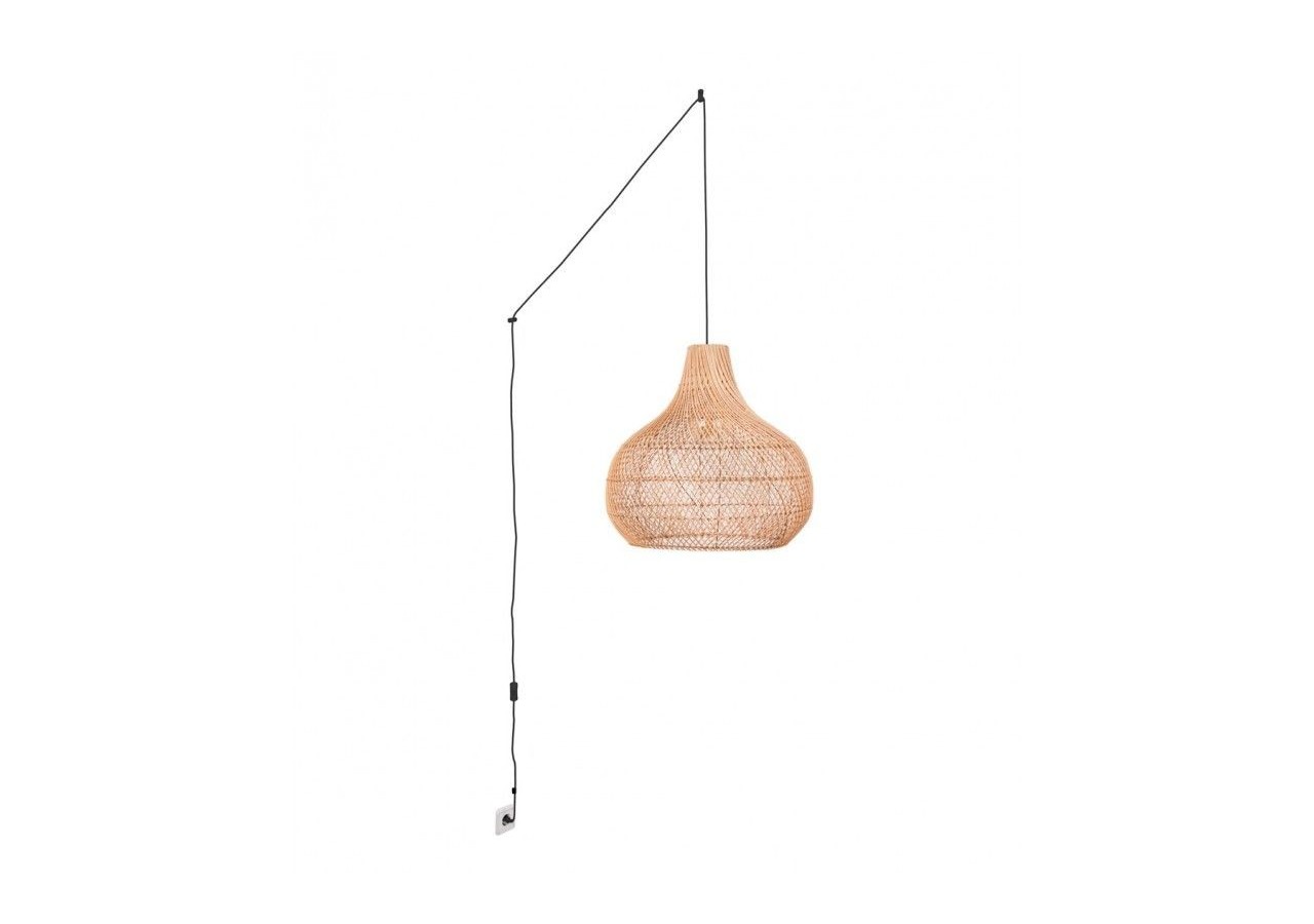 Suspension en osier "Samoa" avec interrupteur et prise - K187-C-N - Barcelona LED