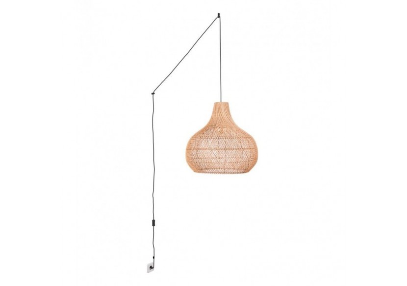 Suspension en osier "Samoa" avec interrupteur et prise - K187-C-N - Barcelona LED