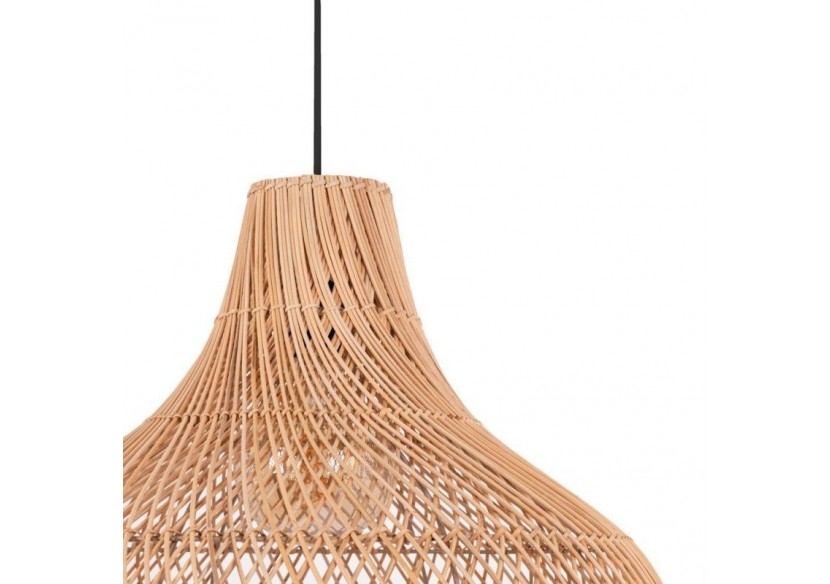 Suspension en osier "Samoa" avec interrupteur et prise - K187-C-N - Barcelona LED