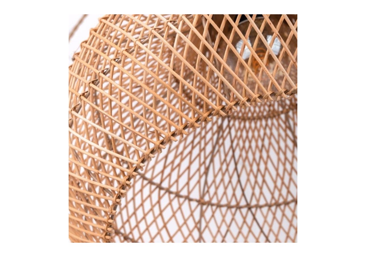 Suspension en osier "Samoa" avec interrupteur et prise - K187-C-N - Barcelona LED