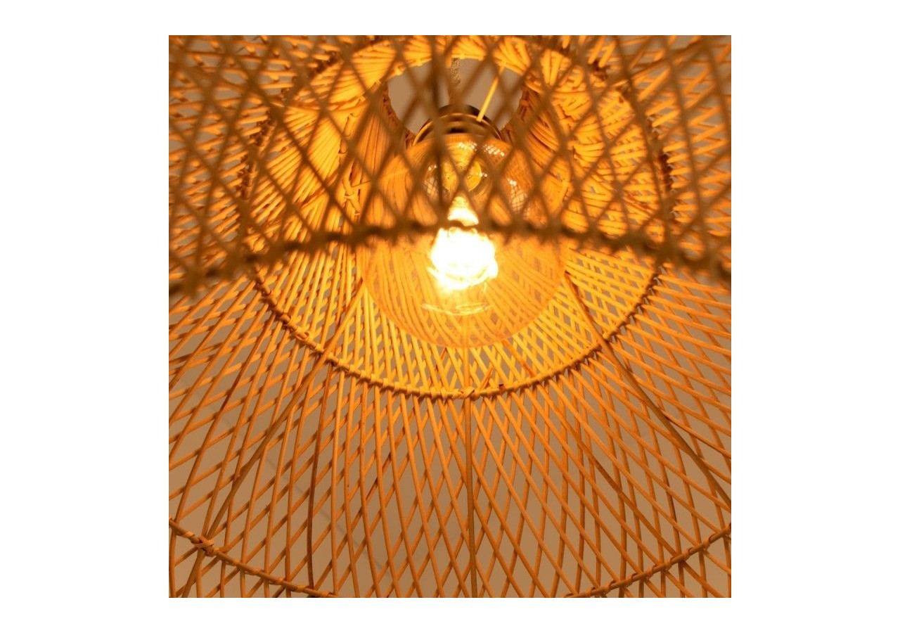 Suspension en osier "Samoa" avec interrupteur et prise - K187-C-N - Barcelona LED