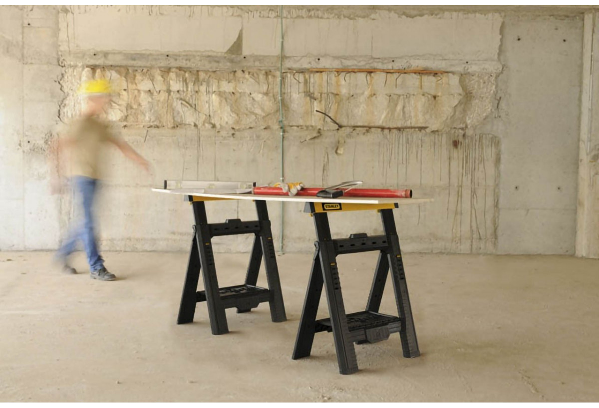 Treteaux Pliables Telescopiques Lot De 2 Pcs - Stanley : Confort'Mat