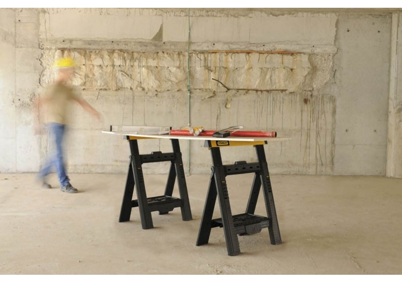 Treteaux Pliables Telescopiques Lot De 2 Pcs - Stanley : Confort'Mat