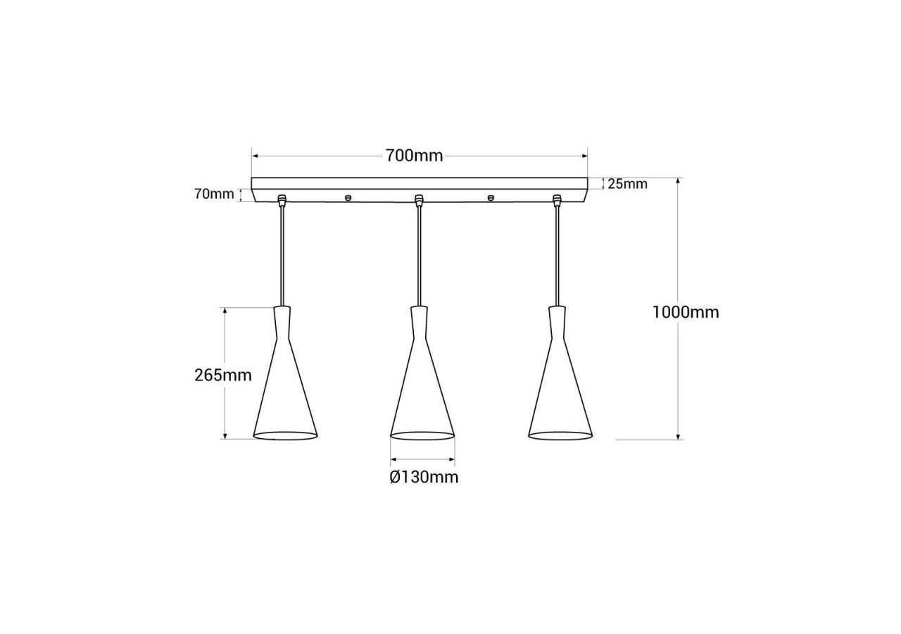 Suspension en métal "Solvang Triple" - LN3015-N - Barcelona LED