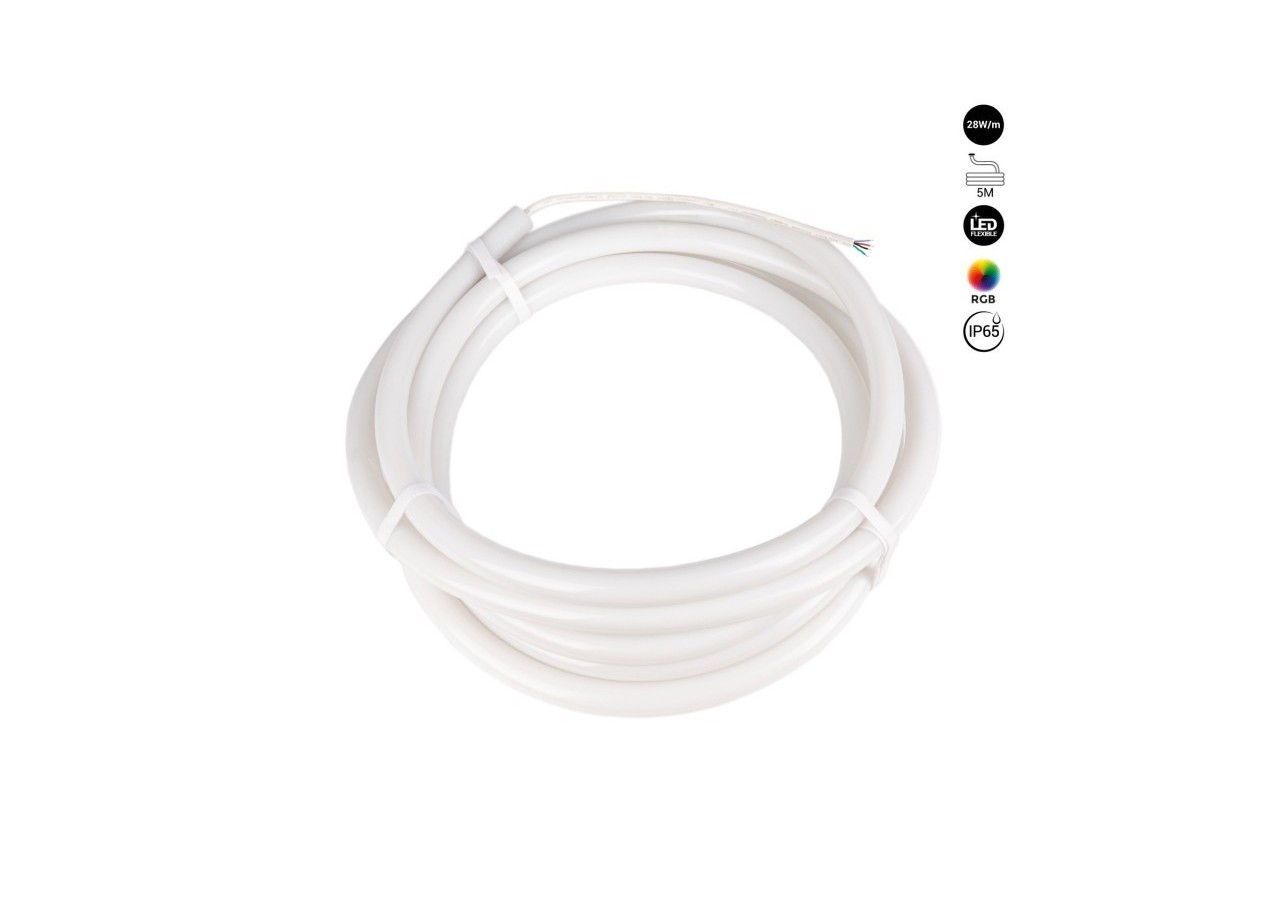 Néon LED flexible circulaire à 360 degrés RGB-diamètre 22mm-5m-24V DC- 240Ch/m-28W/m-IP65 - NSD22-5M-RGB - Barcelona LED
