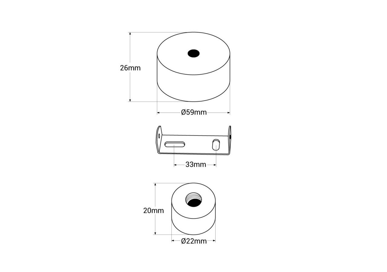 Accessoire rosace de finition pour néon 360 degrés-diamètre 22mm-NSD22 - NSD22-TE-N - Barcelona LED