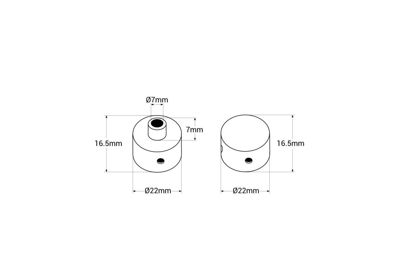Embouts début/fin pour néon 360 degrés-diamètre 22 mm-NSD22 - NSD22-TF - Barcelona LED
