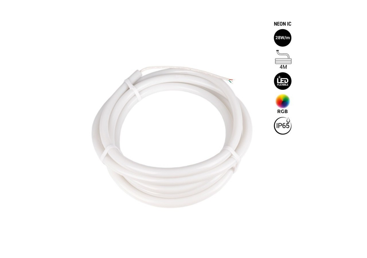 Néon LED flexible RGB intelligent IC-circulaire à 360 degrés-diamètre 22mm-4m-12V DC-28W/m-IP65 - NSD22-4M-IC - Barcelona LED