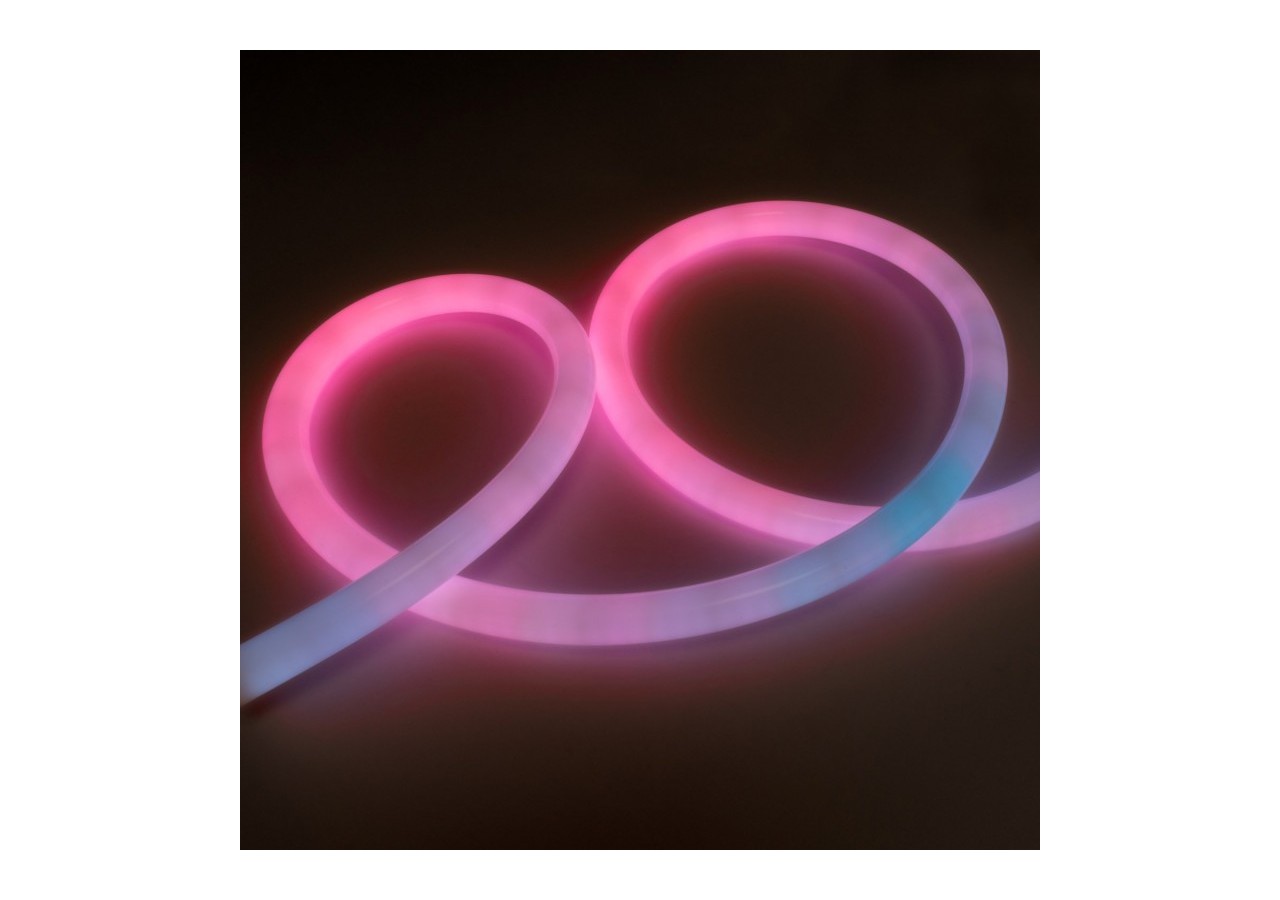 Néon LED flexible RGB intelligent IC-circulaire à 360 degrés-diamètre 22mm-4m-12V DC-28W/m-IP65 - NSD22-4M-IC - Barcelona LED