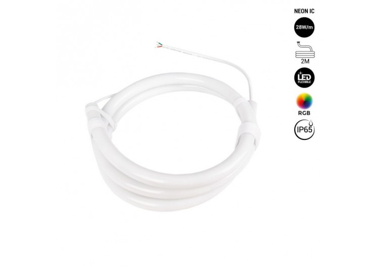 Néon LED flexible RGB intelligent IC-circulaire à 360 degrés-diamètre 22mm-2m-12V DC-28W/m-IP65 - NSD22-2M-IC - Barcelona LED