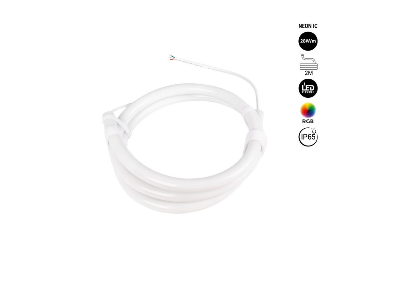 Néon LED flexible RGB intelligent IC-circulaire à 360 degrés-diamètre 22mm-2m-12V DC-28W/m-IP65 - NSD22-2M-IC - Barcelona LED