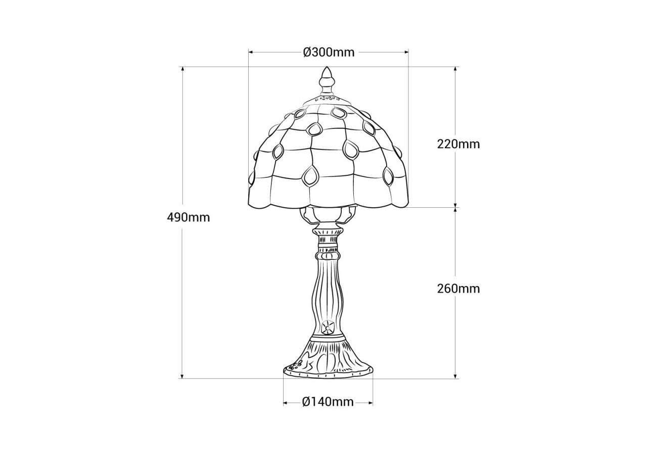 Lampe à poser "Rafa" inspiration "Tiffany"-diamètre 30cm - L3085-30 - Barcelona LED