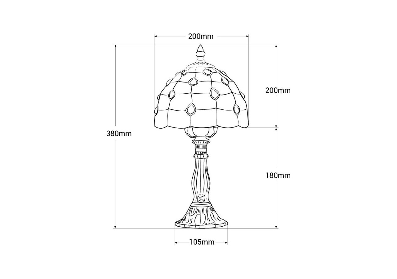 Lampe à poser "Rafa" inspiration "Tiffany"-diamètre 20cm - L3085-20 - Barcelona LED