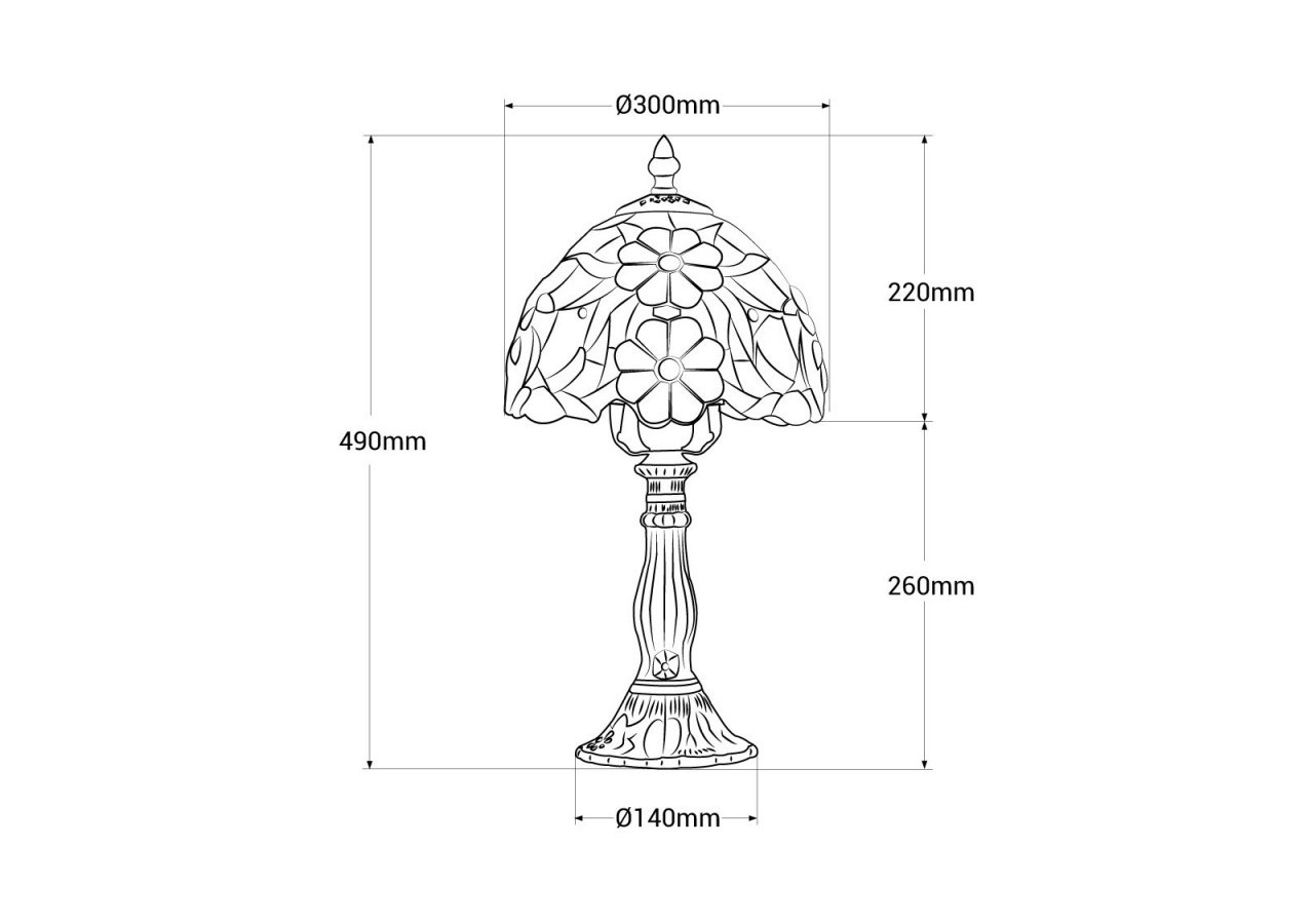 Lampe à poser "Saura" inspiration "Tiffany"-diamètre 30cm - L3086-30 - Barcelona LED