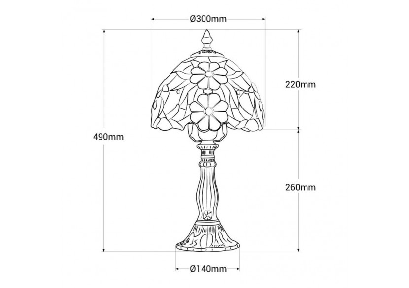 Lampe à poser "Saura" inspiration "Tiffany"-diamètre 30cm - L3086-30 - Barcelona LED