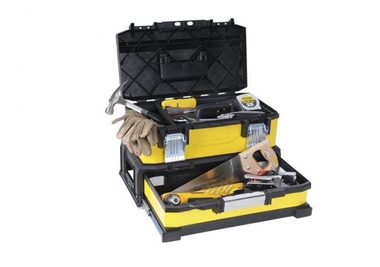 Boite A Outils A Tiroir Bimatiere Jaune 51Cm - Stanley : Confort'Mat 2