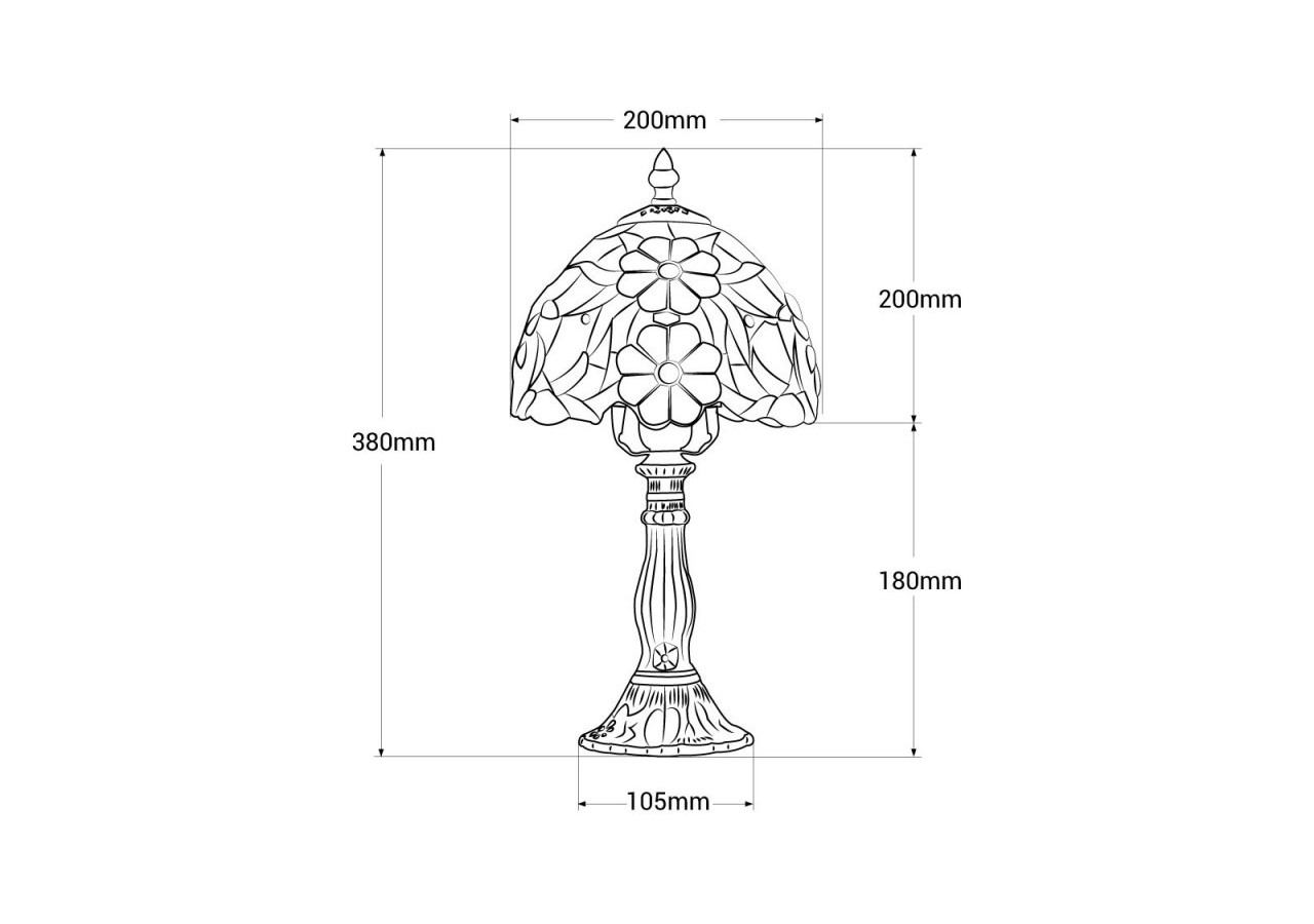 Lampe à poser "Saura" inspiration "Tiffany"-diamètre 20cm - L3086-20 - Barcelona LED