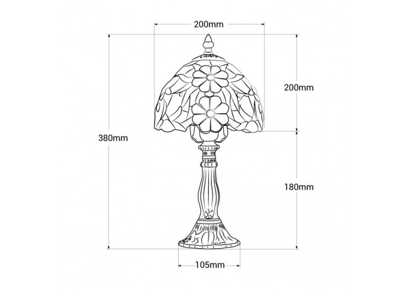 Lampe à poser "Saura" inspiration "Tiffany"-diamètre 20cm - L3086-20 - Barcelona LED Lampe à poser "Saura" inspiration "Tiffany"-diamètre 20cm - L3086-20 - Barcelona LED