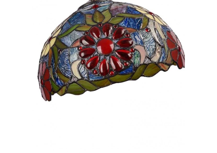 Suspension d'inspiration Tiffany avec mosaïque florale en verre - L3088-30 - Barcelona LED Suspension d'inspiration Tiffany avec mosaïque florale en verre - L3088-30 - Barcelona LED