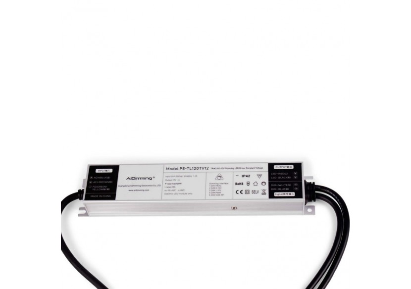 Alimentation LED dimmable TRIAC/0-10V 200-250V-Sortie 12V-10A-120W - PE-TL120TV12 - Barcelona LED Alimentation LED dimmable TRIAC/0-10V 200-250V-Sortie 12V-10A-120W - PE-TL120TV12 - Barcelona LED