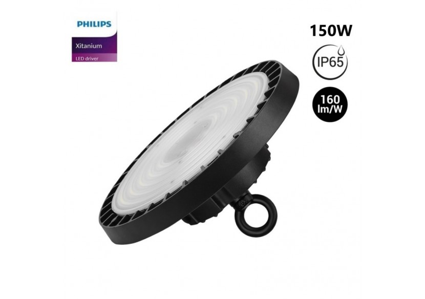 Cloche LED industrielle-Driver PHILIPS-150W-160lm/W-Puce PHILIPS-Dimmable 1-10V-IP65 - B8137-150-4K - Barcelona LED