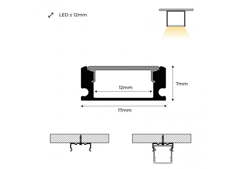 Embout de finition blanc pour profilé en saillie PXG-204 - PXG-204-SA-B - Barcelona LED