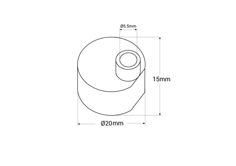 Embout sortie du câblage en silicone pour néon LED 360 degrés-diamètre 20mm-N20D - N20D-TI - Barcelona LED