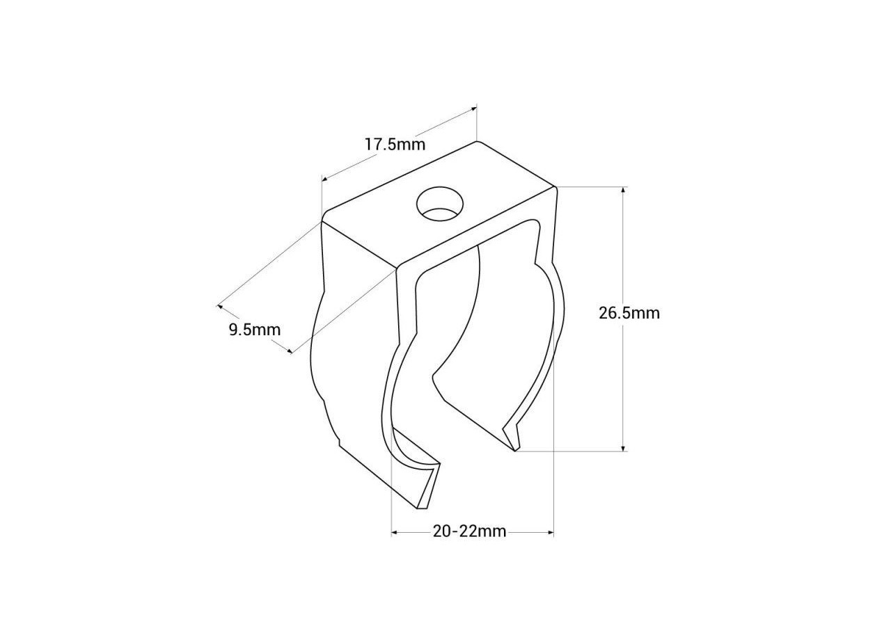 Agrafe acrylique pour néon LED 360 degrés-diamètre 20mm-N20D - N20D-G - Barcelona LED