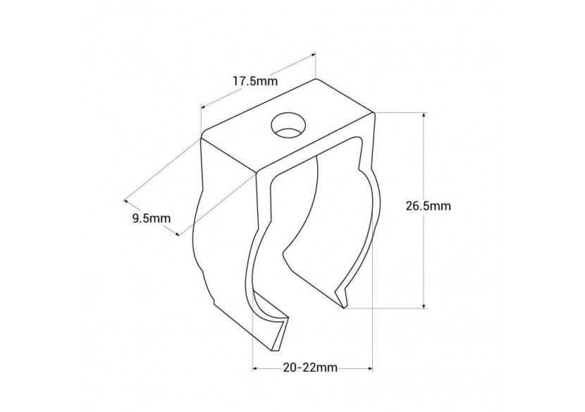 Agrafe acrylique pour néon LED 360 degrés-diamètre 20mm-N20D - N20D-G - Barcelona LED