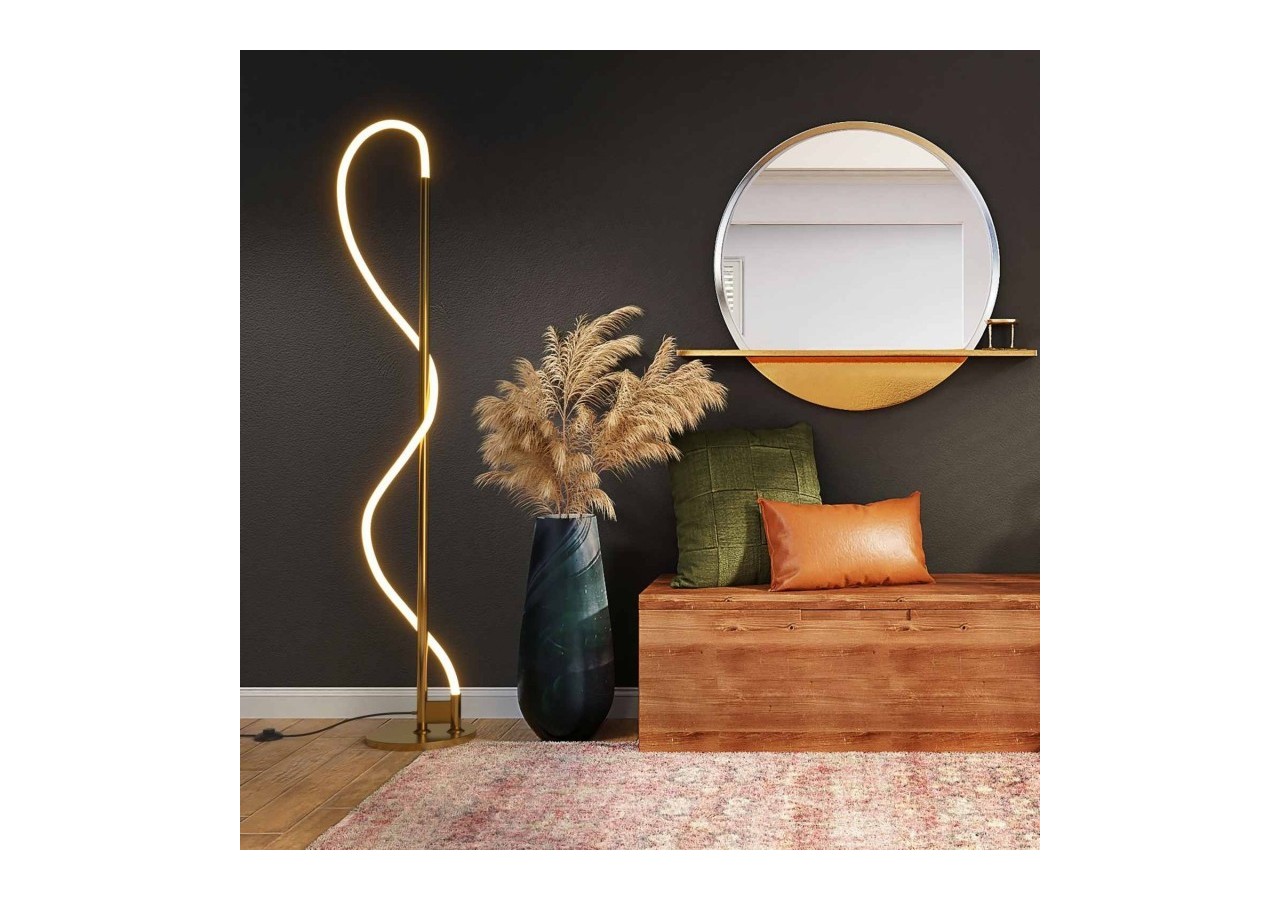 Lampadaire moderne à néon ondulant "Corda"-360 degrés-Dimmable-30W-3000K - L3081-D - Barcelona LED