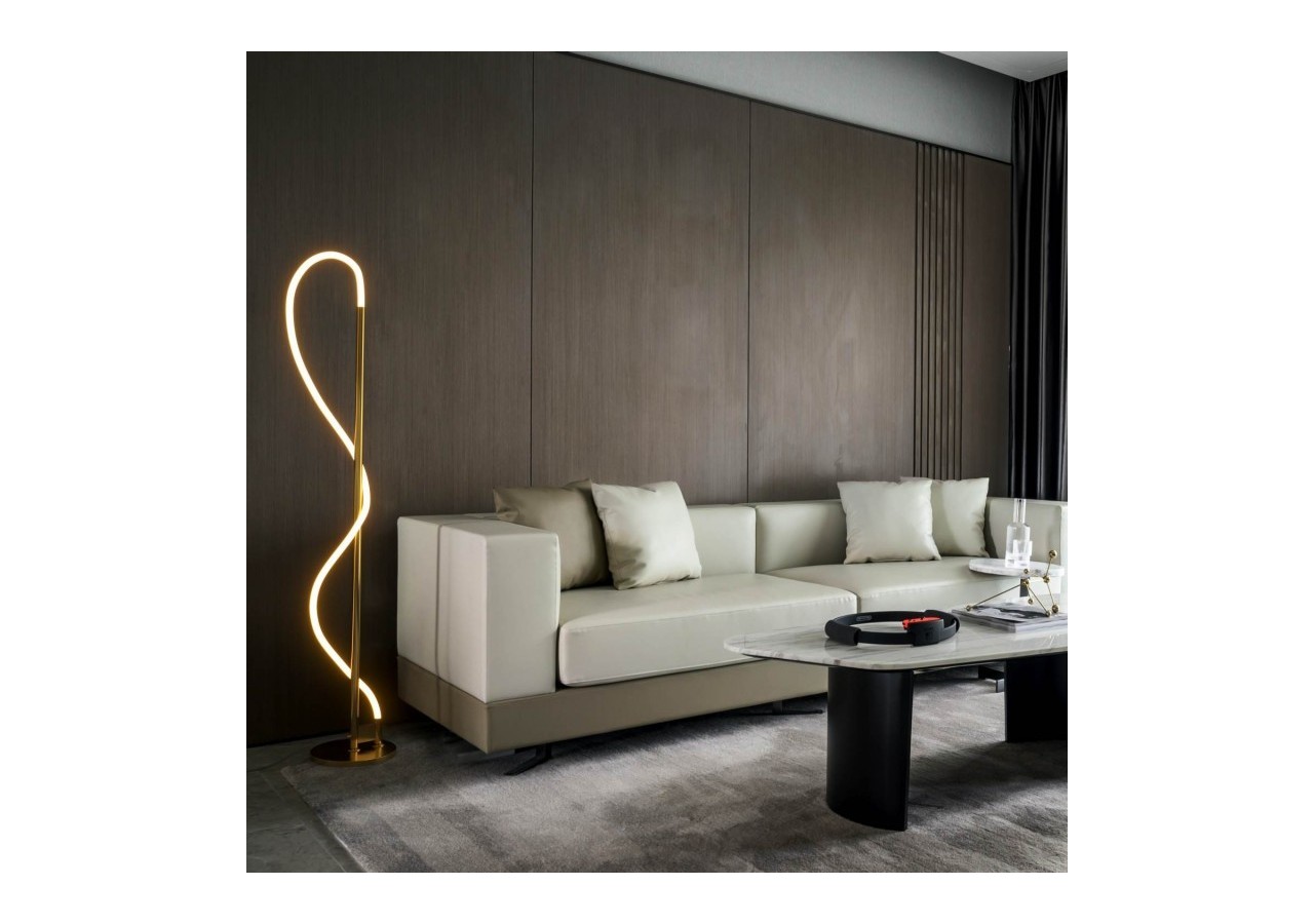 Lampadaire moderne à néon ondulant "Corda"-360 degrés-Dimmable-30W-3000K - L3081-D - Barcelona LED