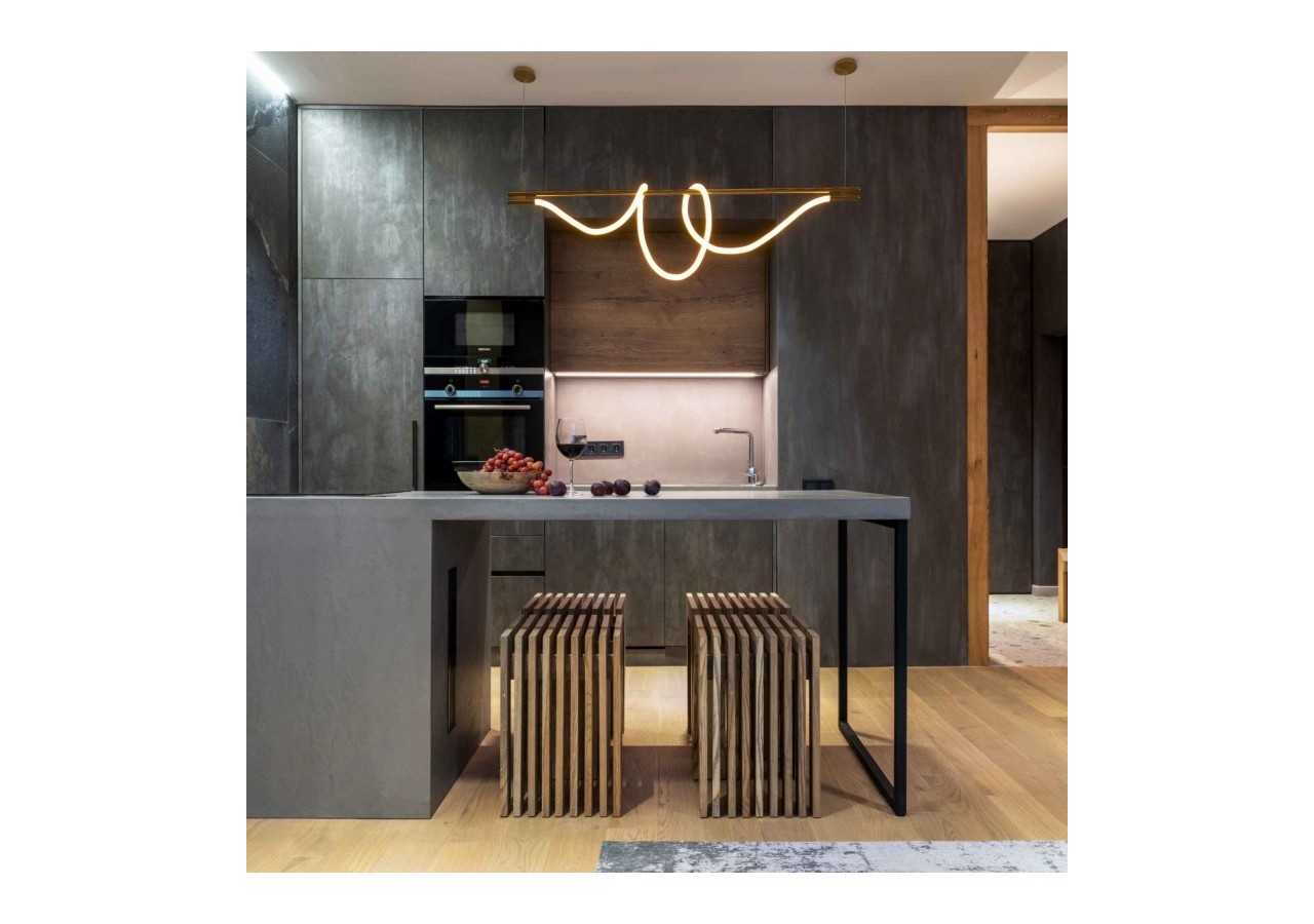 Suspension moderne à néon enroulé "Corda"-360 degrés-45W-3000K - L3080-D - Barcelona LED