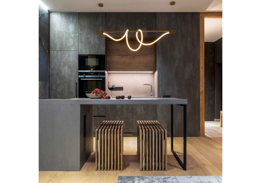 Suspension moderne à néon enroulé "Corda"-360 degrés-45W-3000K - L3080-D - Barcelona LED