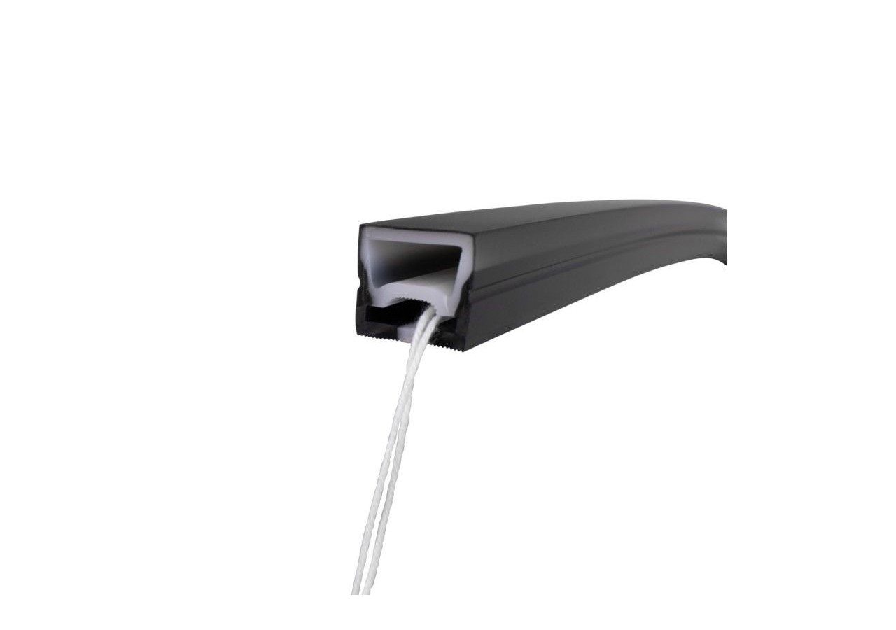 Gaine néon flexible en silicone noire pour rubans LED- 16x16-5m-Courbure verticale - WOS1616-N - Barcelona LED