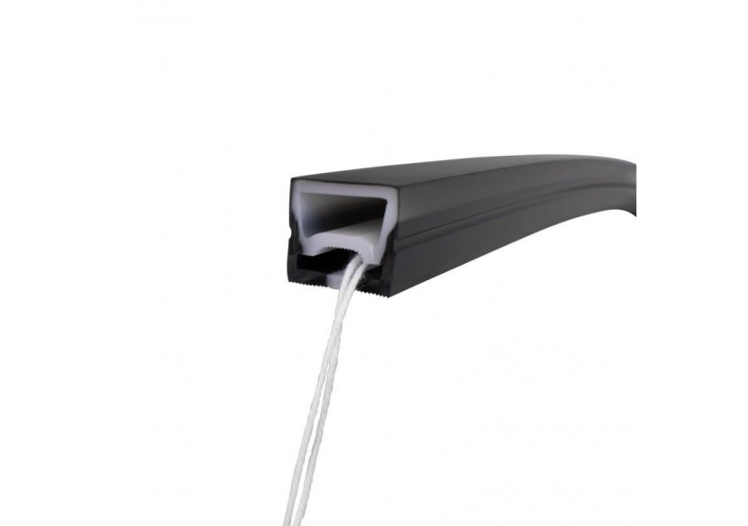 Gaine néon flexible en silicone noire pour rubans LED- 16x16-5m-Courbure verticale - WOS1616-N - Barcelona LED