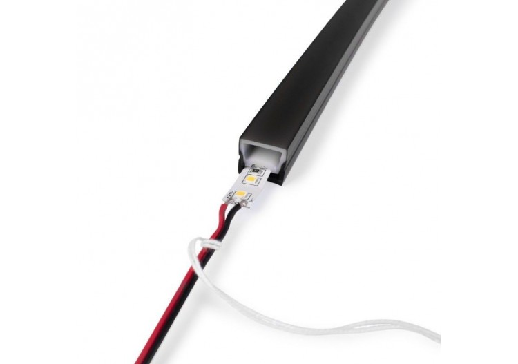 Gaine néon flexible en silicone noire pour rubans LED- 16x16-5m-Courbure verticale - WOS1616-N - Barcelona LED 2