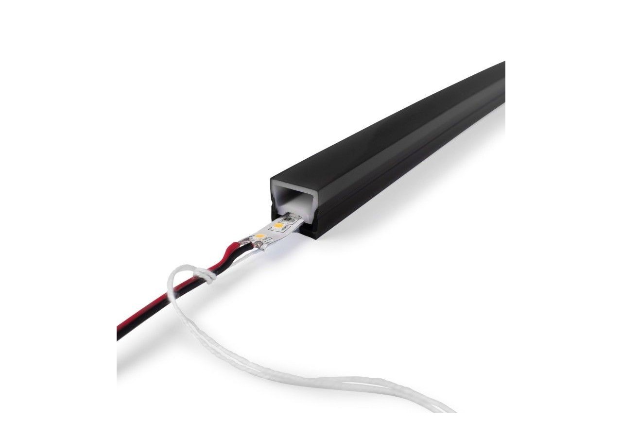 Gaine néon flexible en silicone noire pour rubans LED- 16x16-5m-Courbure verticale - WOS1616-N - Barcelona LED
